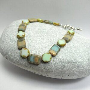 Uranium glass bead bracelet